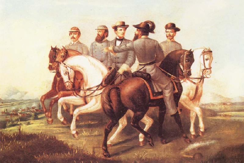 unknow artist Jefferson Davis and His Generals Sweden oil painting art